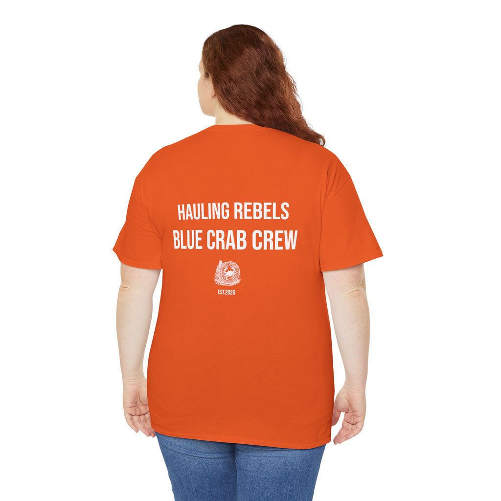 Crab Crew Graphic Tee — "Hauling Rebels Blue Crab Crew" Cotton T-Shirt
