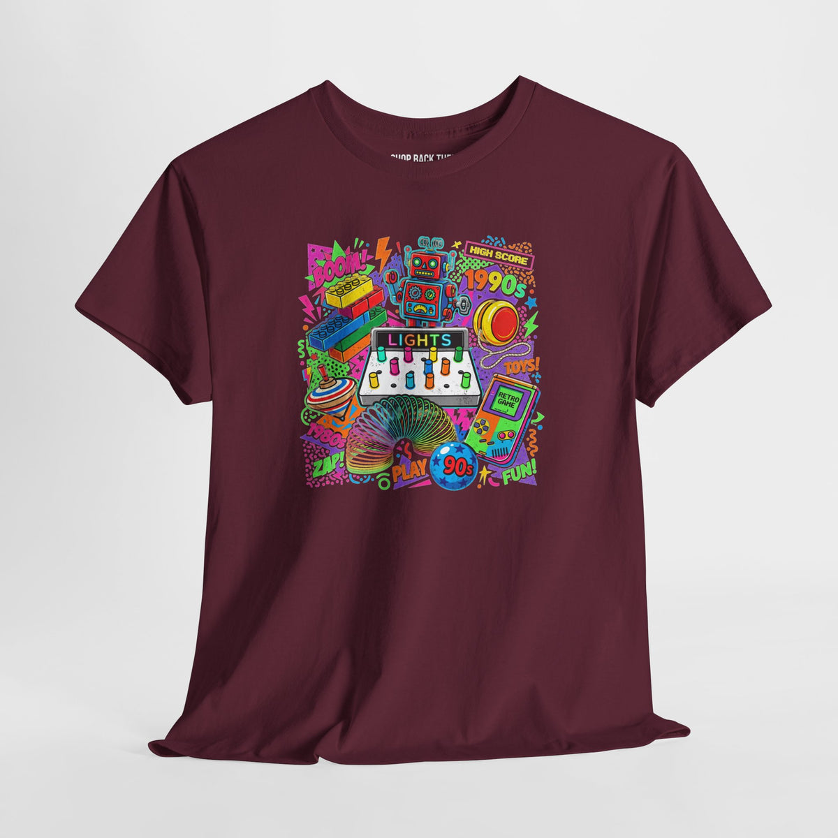 Retro Arcade Collage T‑Shirt — 80s Neon Gaming Nostalgia
