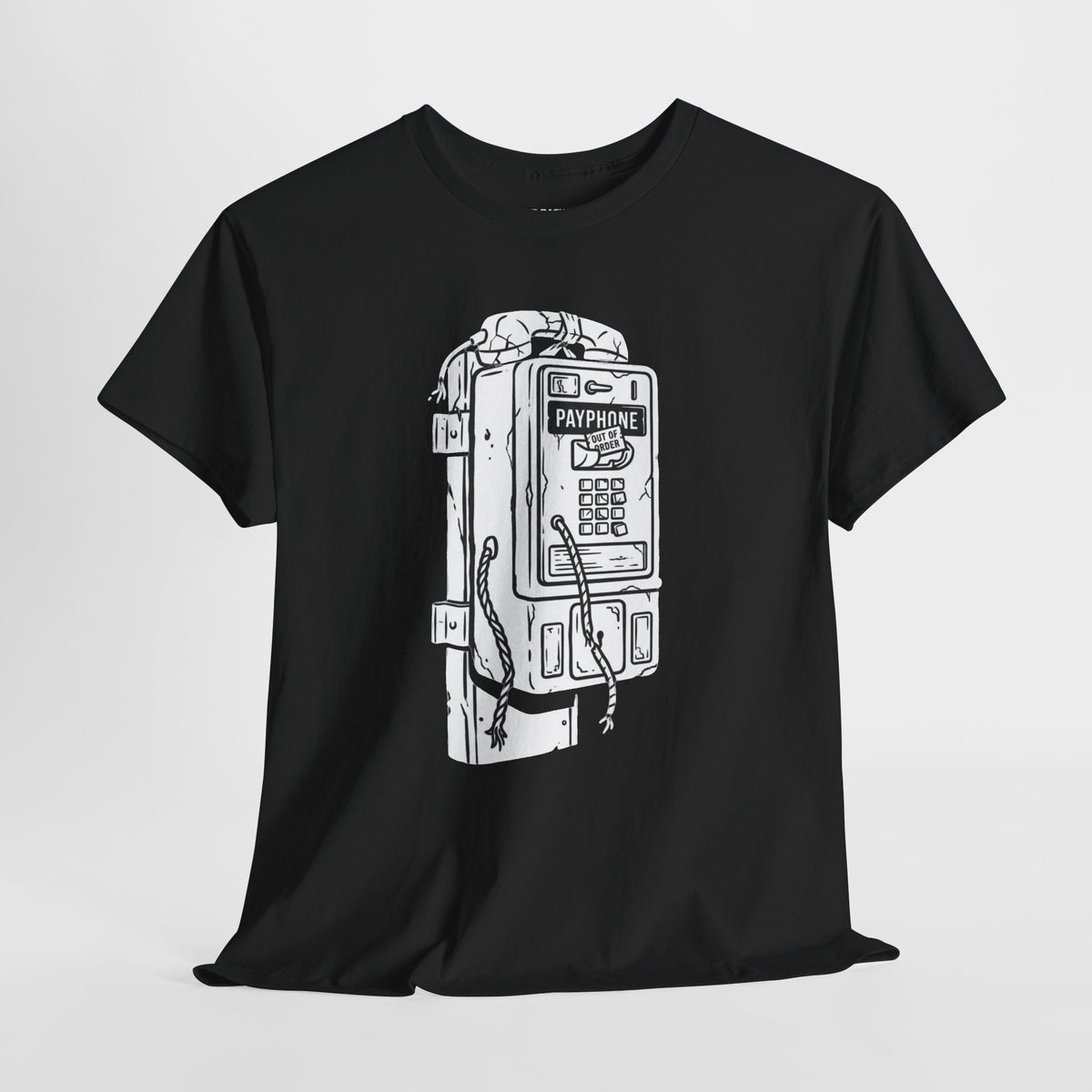 Retro Payphone T‑Shirt — "Back in the Day We Were Free Not Tracked" Vintage Camera Tee