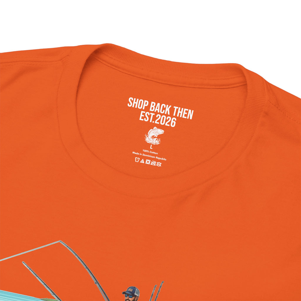 Fishing Boat Scene T‑Shirt — Vintage Underwater Trout Illustration