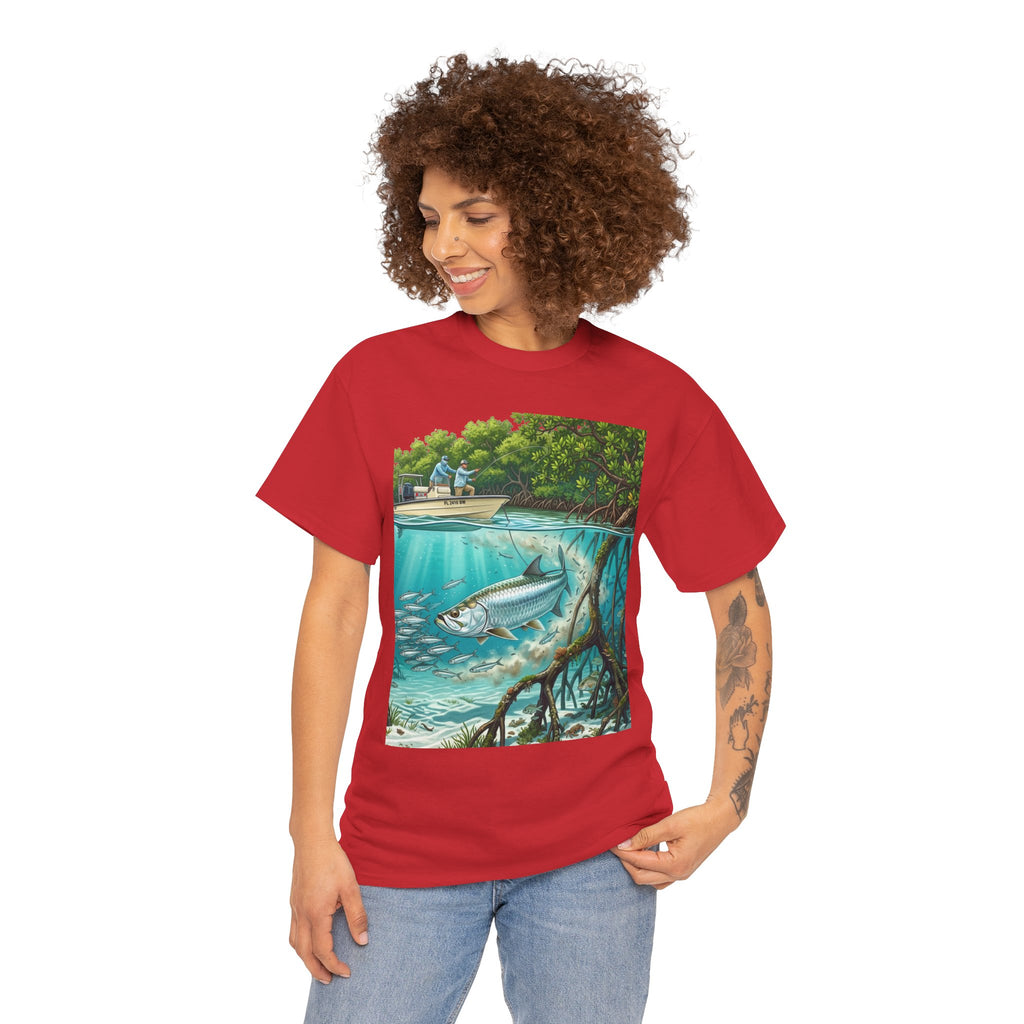 Fishing T-Shirt — "Back-Bay Rebel" Mangrove Born Graphic Tee