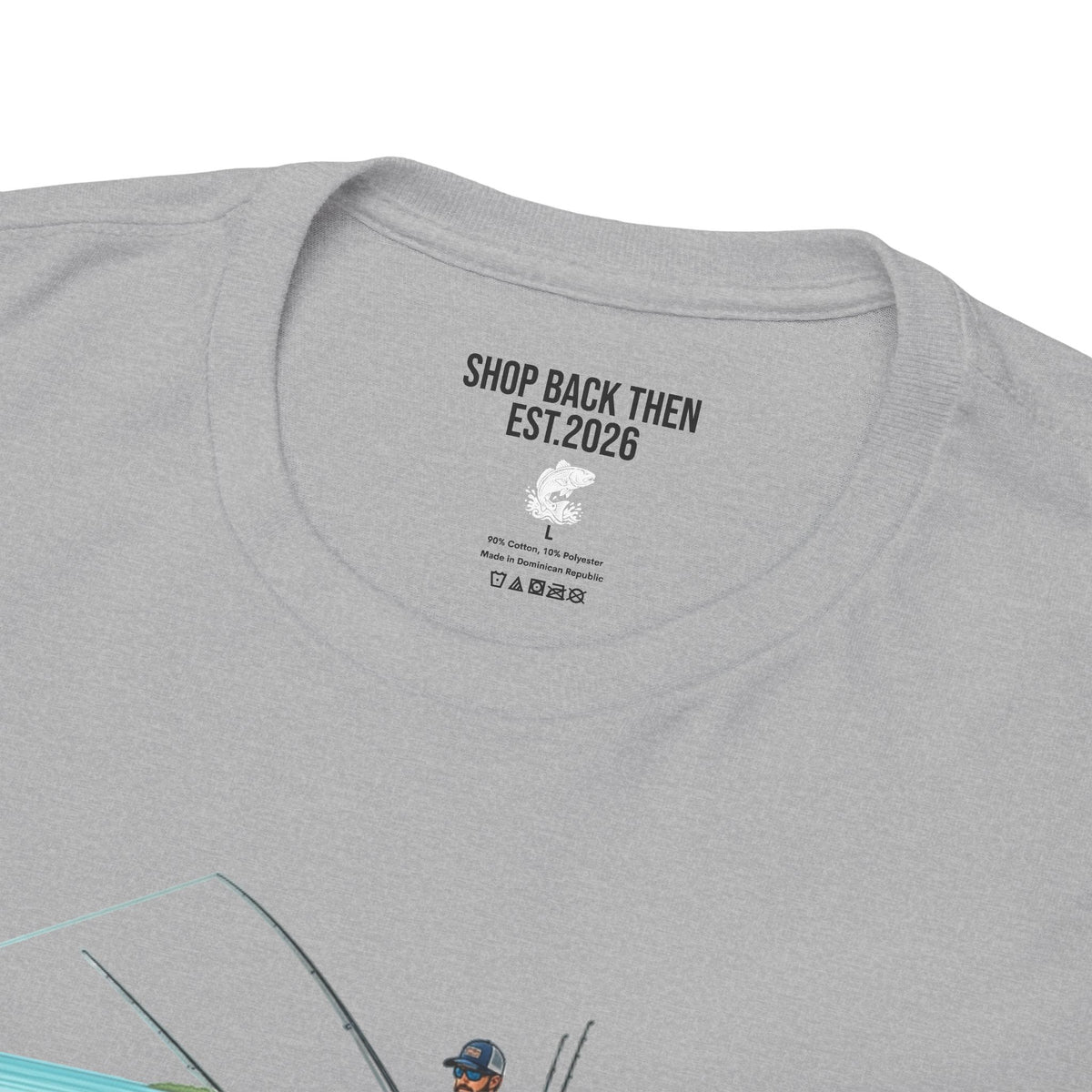 Fishing Boat Scene T‑Shirt — Vintage Underwater Trout Illustration