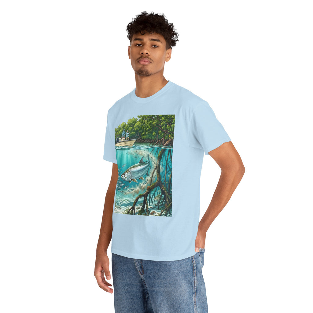 Fishing T-Shirt — "Back-Bay Rebel" Mangrove Born Graphic Tee