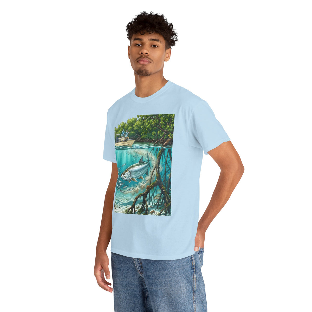 Fishing T-Shirt — "Back-Bay Rebel" Mangrove Born Graphic Tee