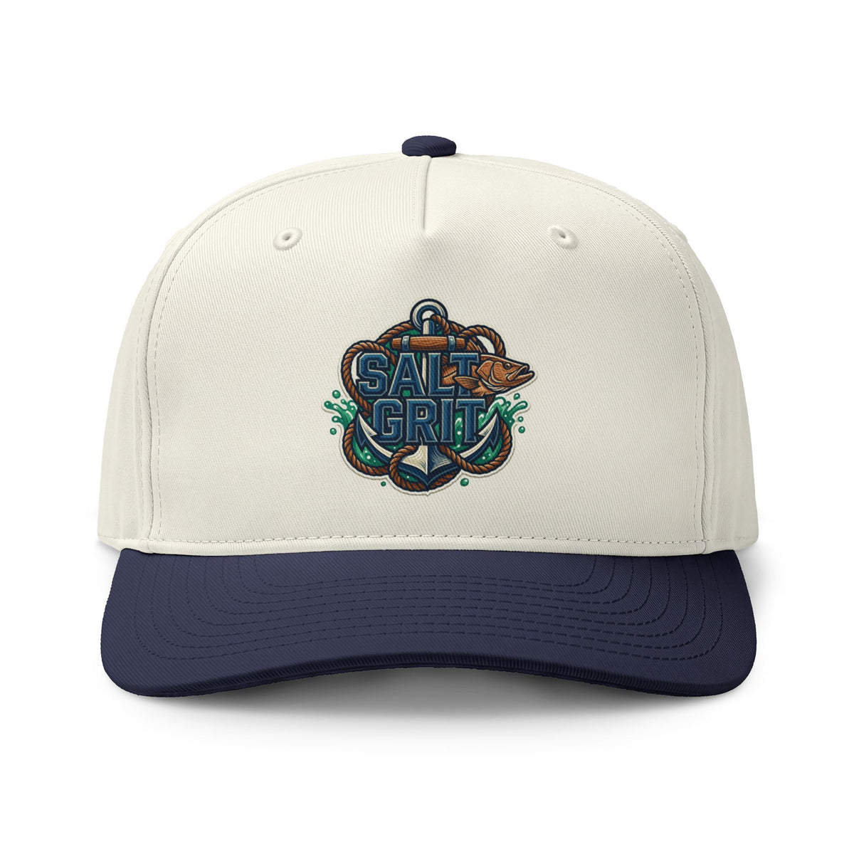 Salt & Grit Two-Tone Cap — Nautical Anchor Embroidered Trucker Hat
