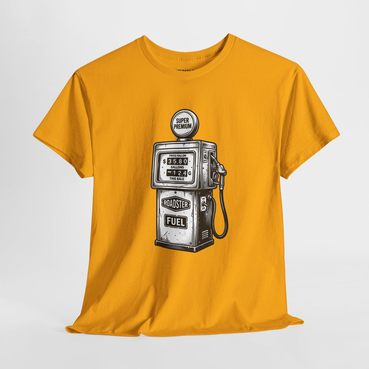 Vintage Gas Pump T-Shirt — “1975 Vintage Series: 36 9/10 A Gallon” Retro Fuel Tee
