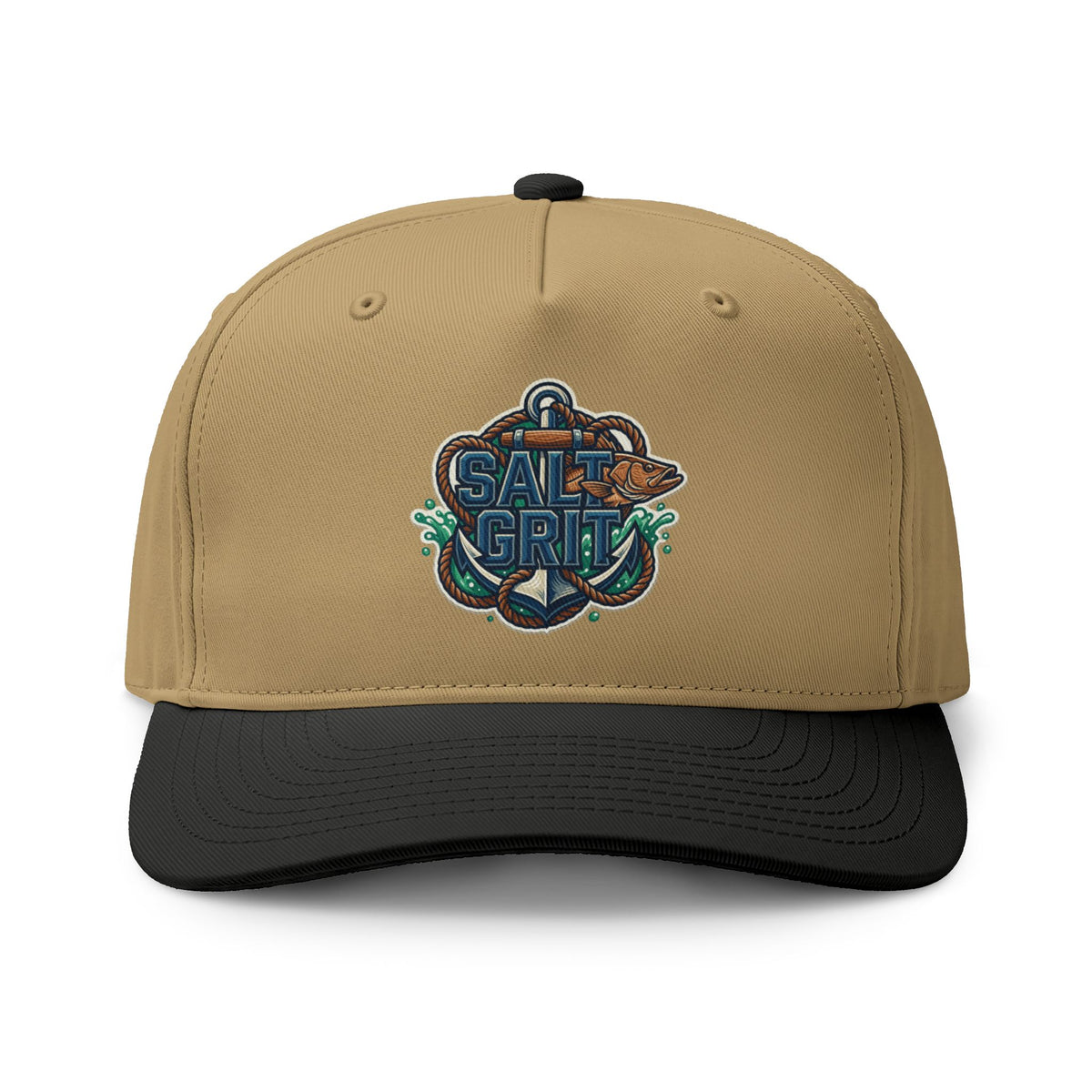 Salt & Grit Two-Tone Cap — Nautical Anchor Embroidered Trucker Hat