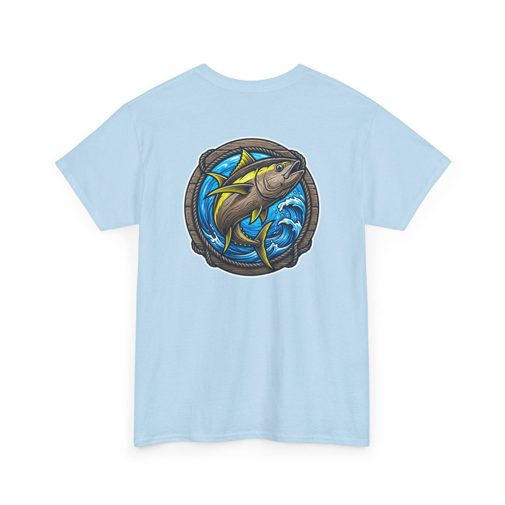 T-Shirt — Nautical Tuna Fishing Tee (Anchor Chest Logo, Back Marlin Graphic)