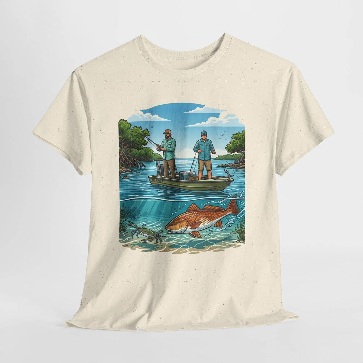 Fishing Tee — "Tracking the Tide, Living the Past" Graphic Shirt