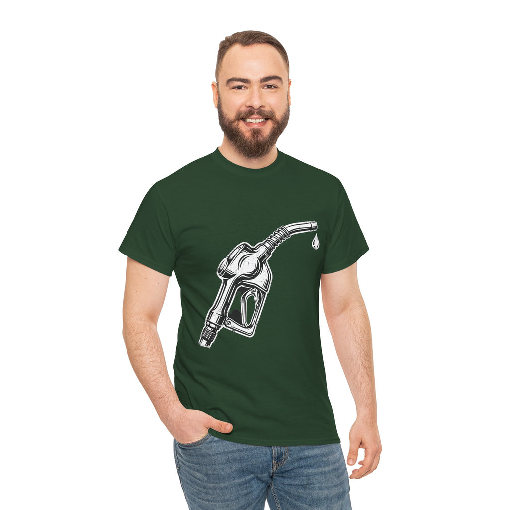 Gas Pump Graphic Tee — "Fueling the System, Draining the Pockets" Statement T-Shirt