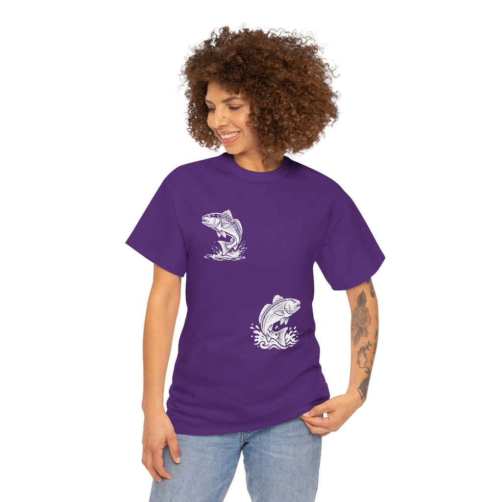 Go Track a Redfish Tee — Fishing Graphic T-Shirt with 'The Apps Are Tracking You' Slogan