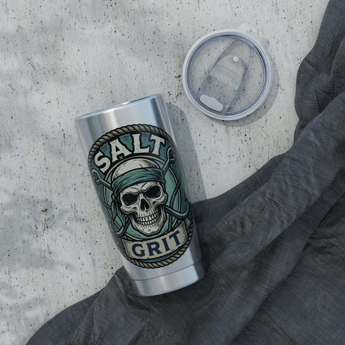 Tumbler — 'Salt Grit' Skull Nautical 20oz Insulated Travel Cup