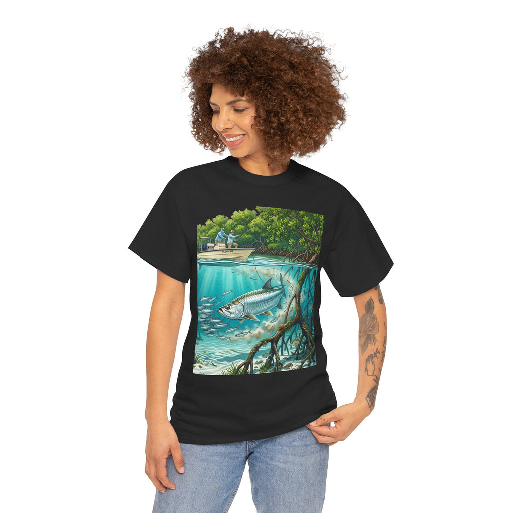 Fishing T-Shirt — "Back-Bay Rebel" Mangrove Born Graphic Tee