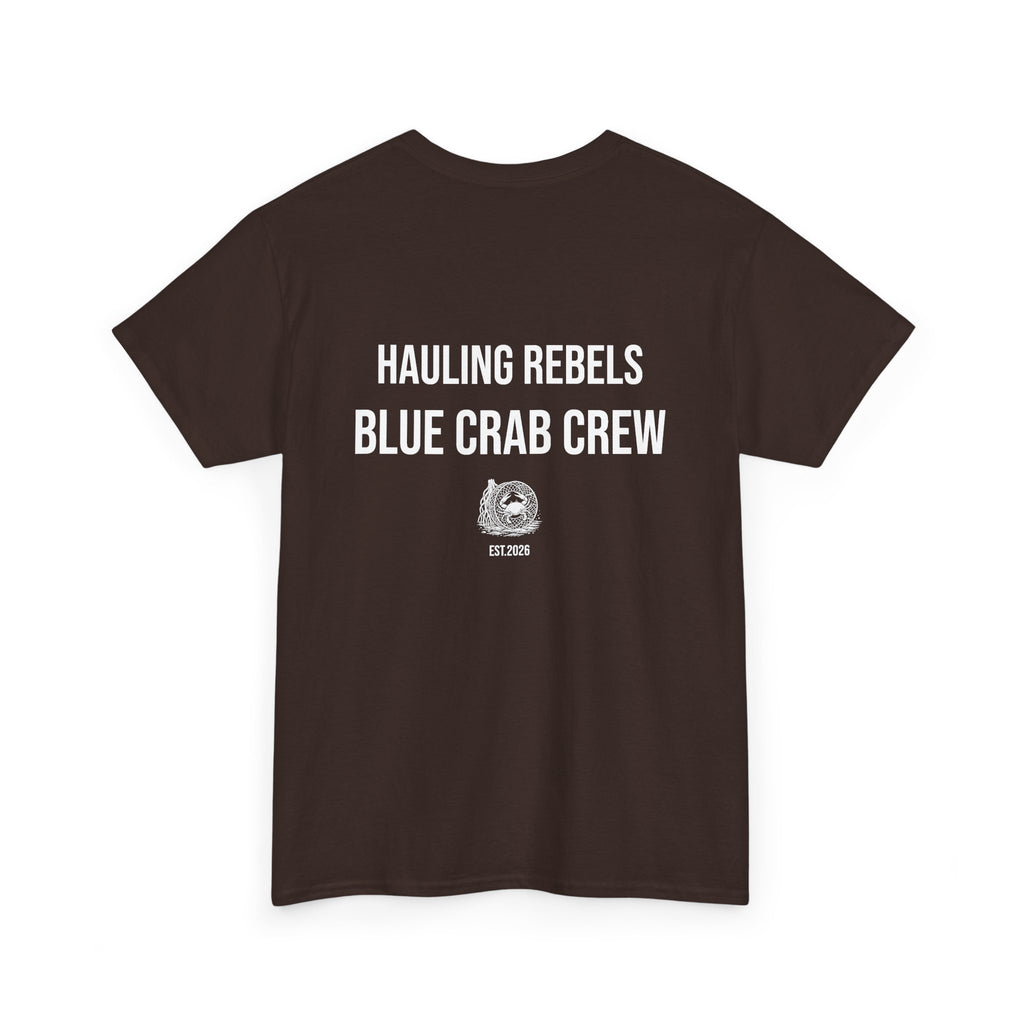 Crab Crew Graphic Tee — "Hauling Rebels Blue Crab Crew" Cotton T-Shirt
