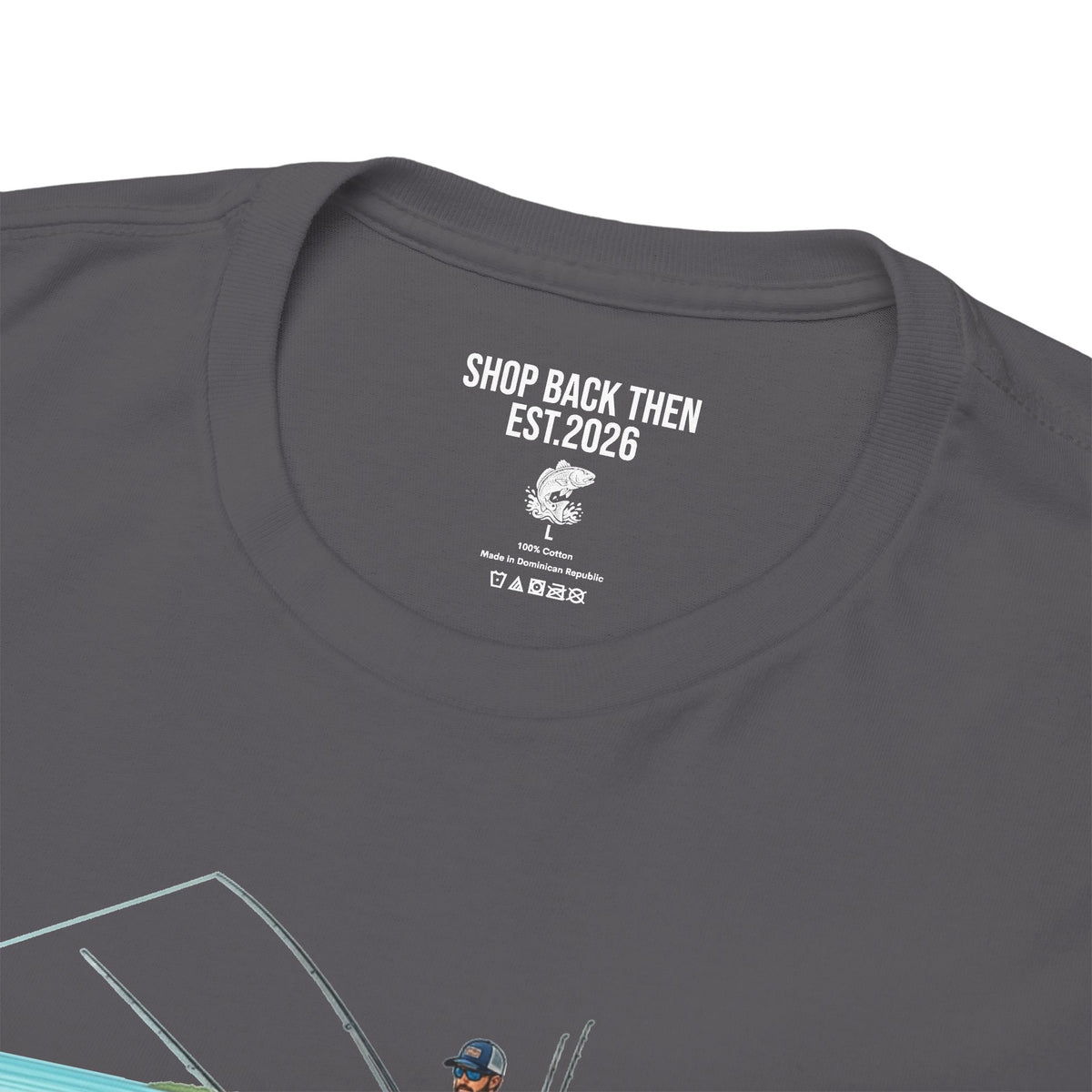 Fishing Boat Scene T‑Shirt — Vintage Underwater Trout Illustration