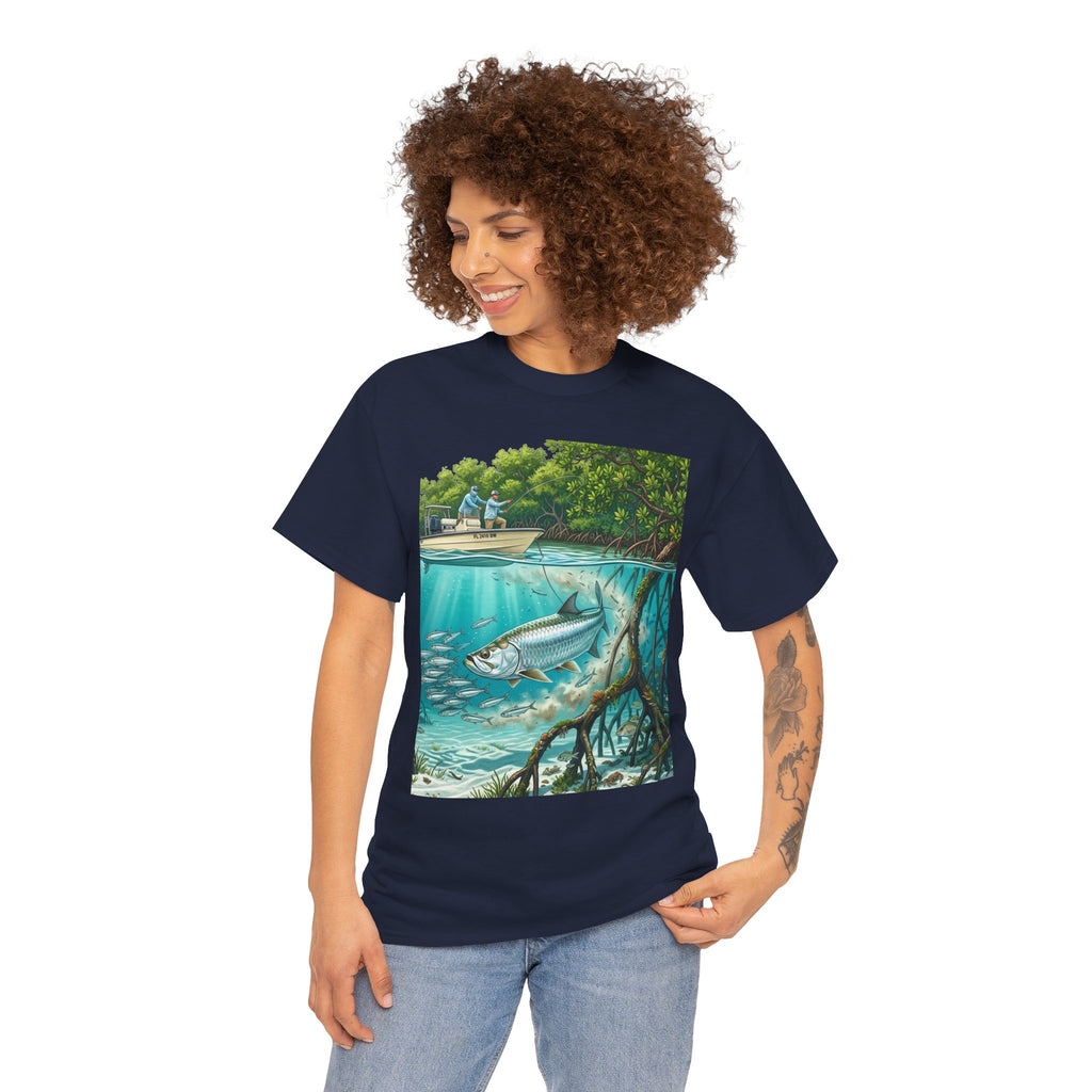 Fishing T-Shirt — "Back-Bay Rebel" Mangrove Born Graphic Tee