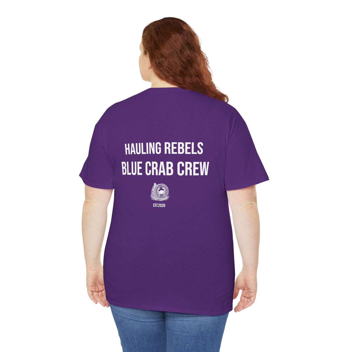 Crab Crew Graphic Tee — "Hauling Rebels Blue Crab Crew" Cotton T-Shirt