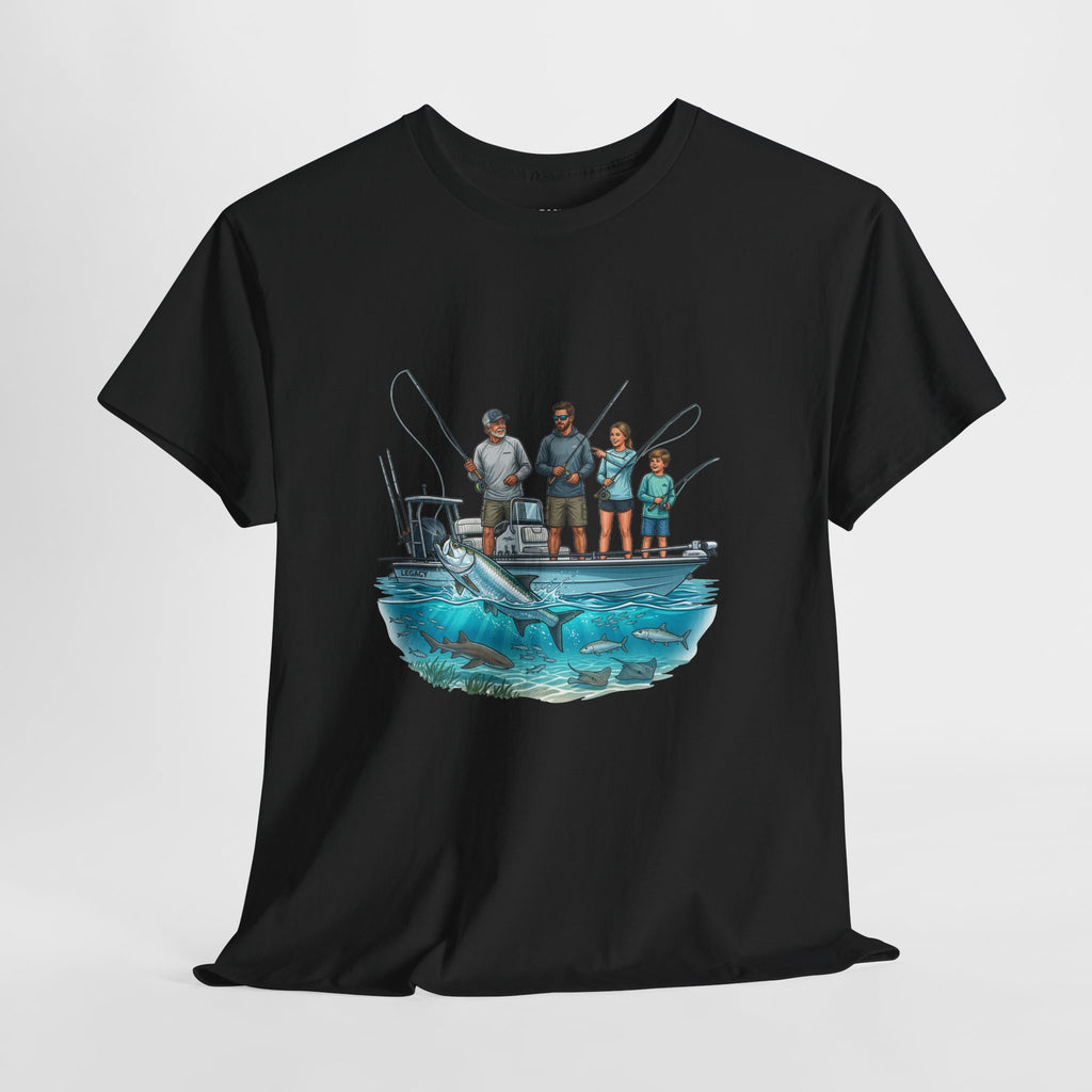 Fishing Family Tee - "Three Generations on the Flats" Graphic T-Shirt