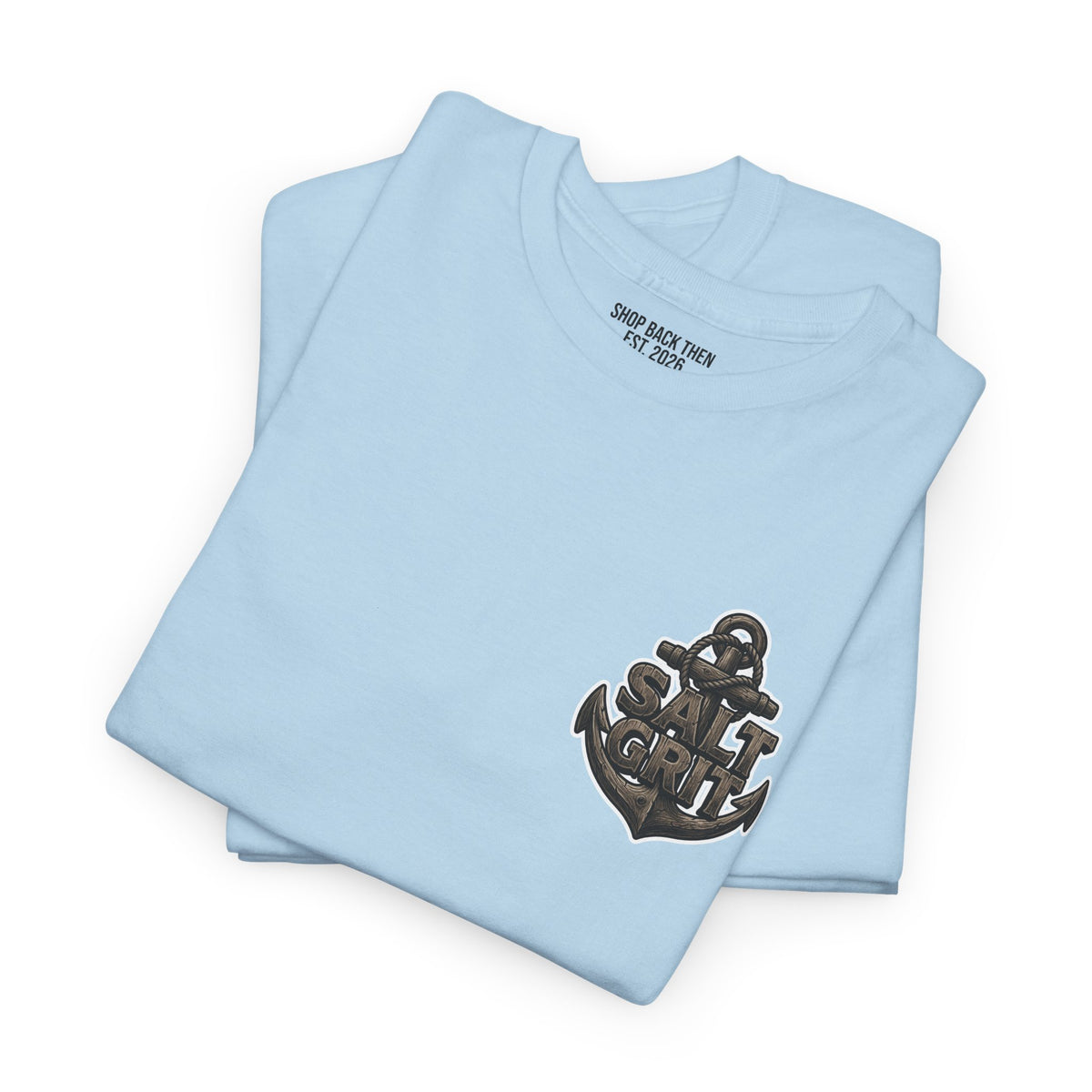 T-Shirt — Nautical Tuna Fishing Tee (Anchor Chest Logo, Back Marlin Graphic)