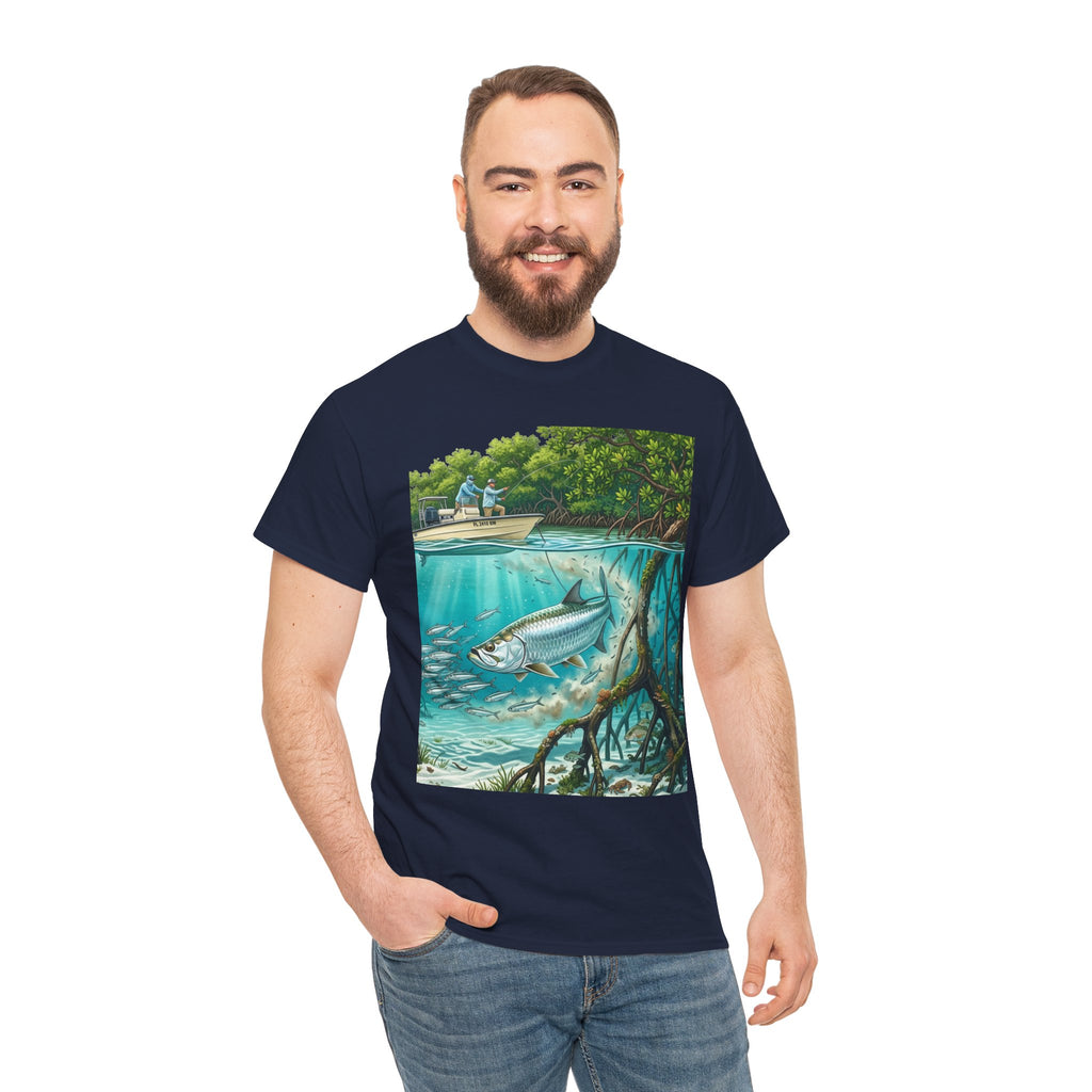 Fishing T-Shirt — "Back-Bay Rebel" Mangrove Born Graphic Tee