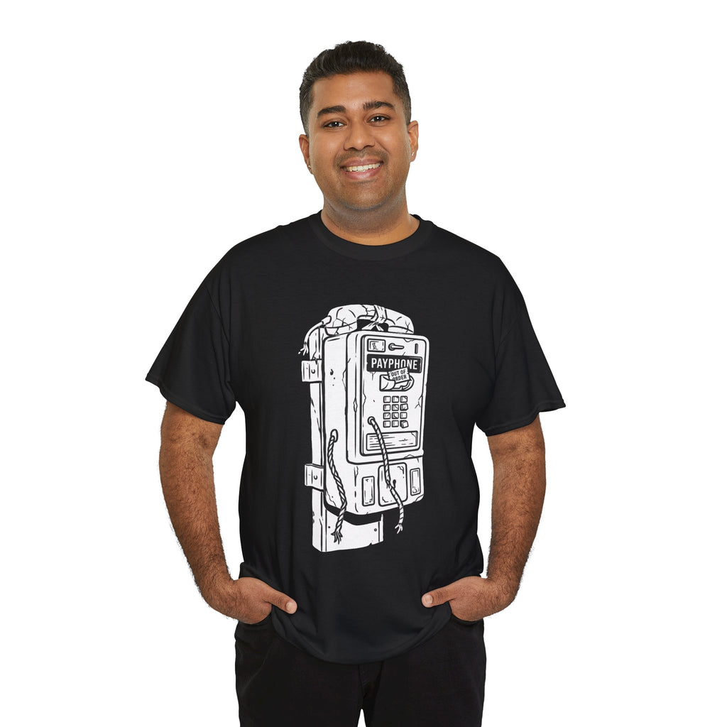 Retro Payphone T‑Shirt — "Back in the Day We Were Free Not Tracked" Vintage Camera Tee