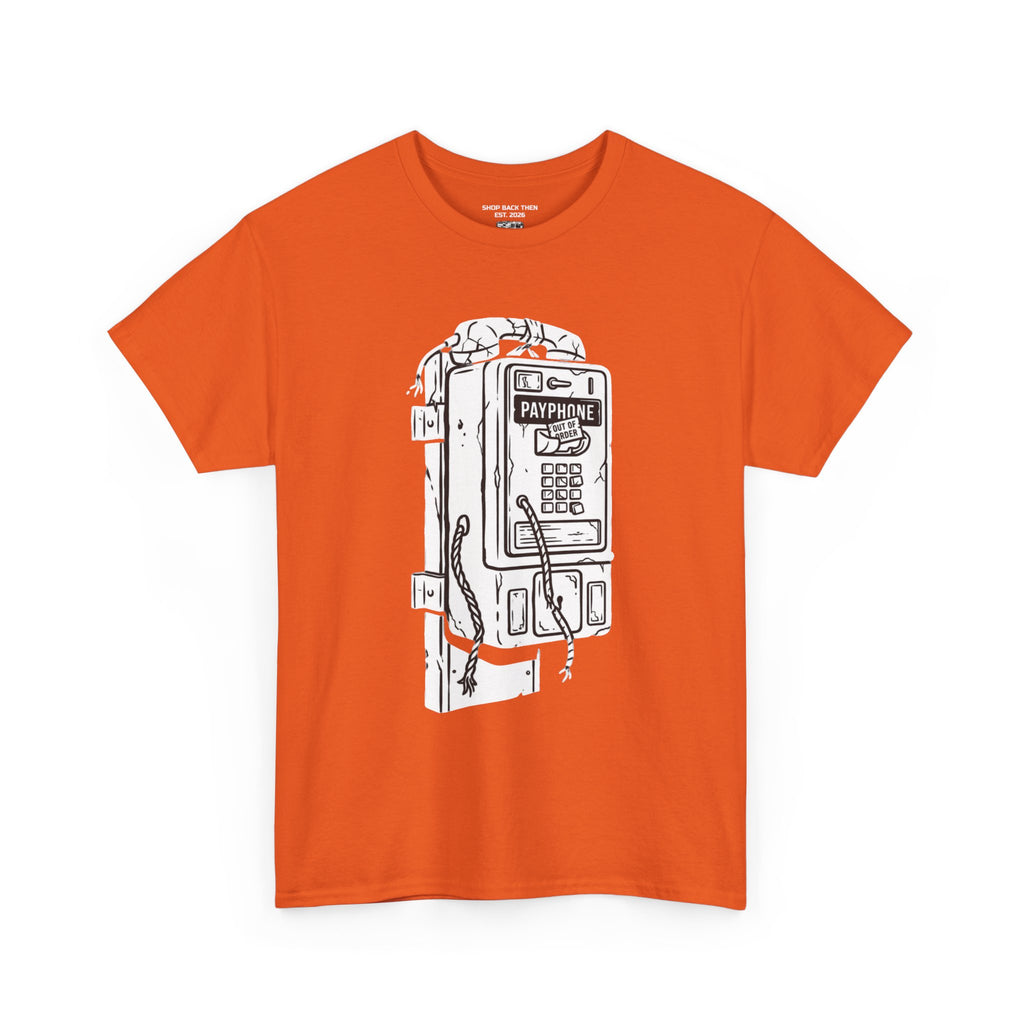 Retro Payphone T‑Shirt — "Back in the Day We Were Free Not Tracked" Vintage Camera Tee