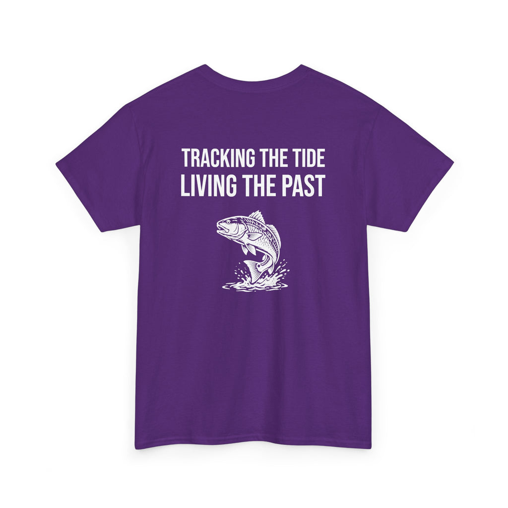 Fishing Tee — "Tracking the Tide, Living the Past" Graphic Shirt
