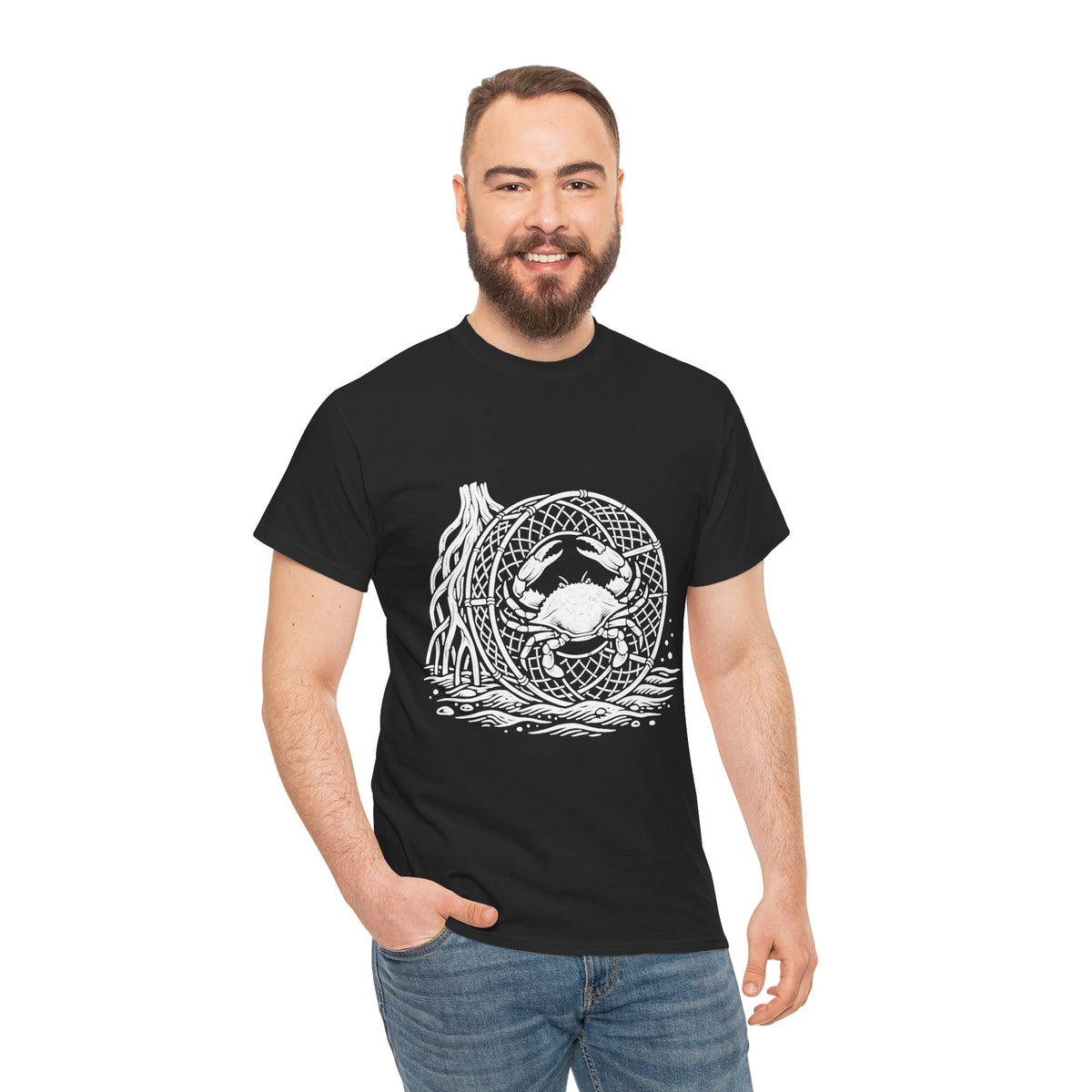Crab Crew Graphic Tee — "Hauling Rebels Blue Crab Crew" Cotton T-Shirt