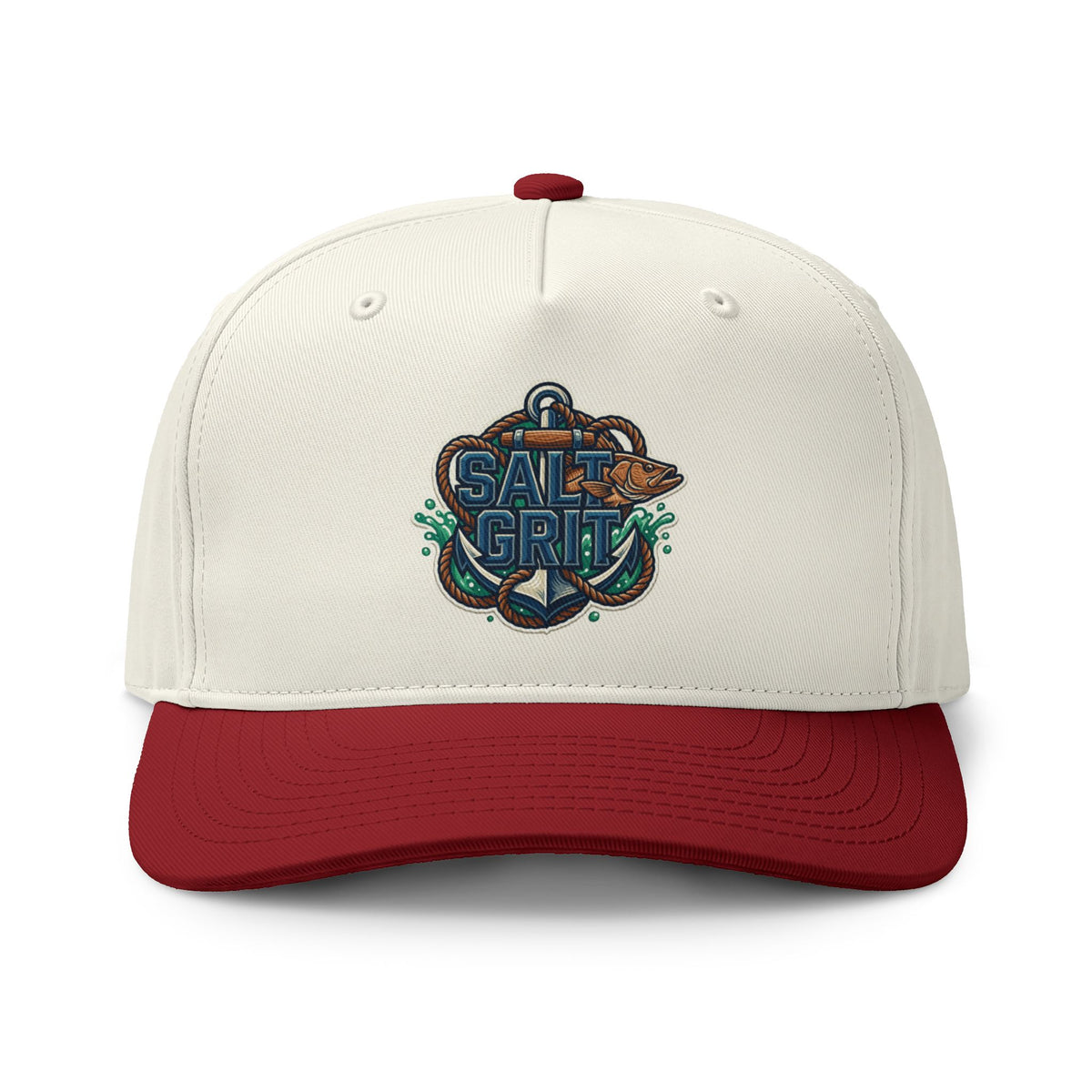 Salt & Grit Two-Tone Cap — Nautical Anchor Embroidered Trucker Hat