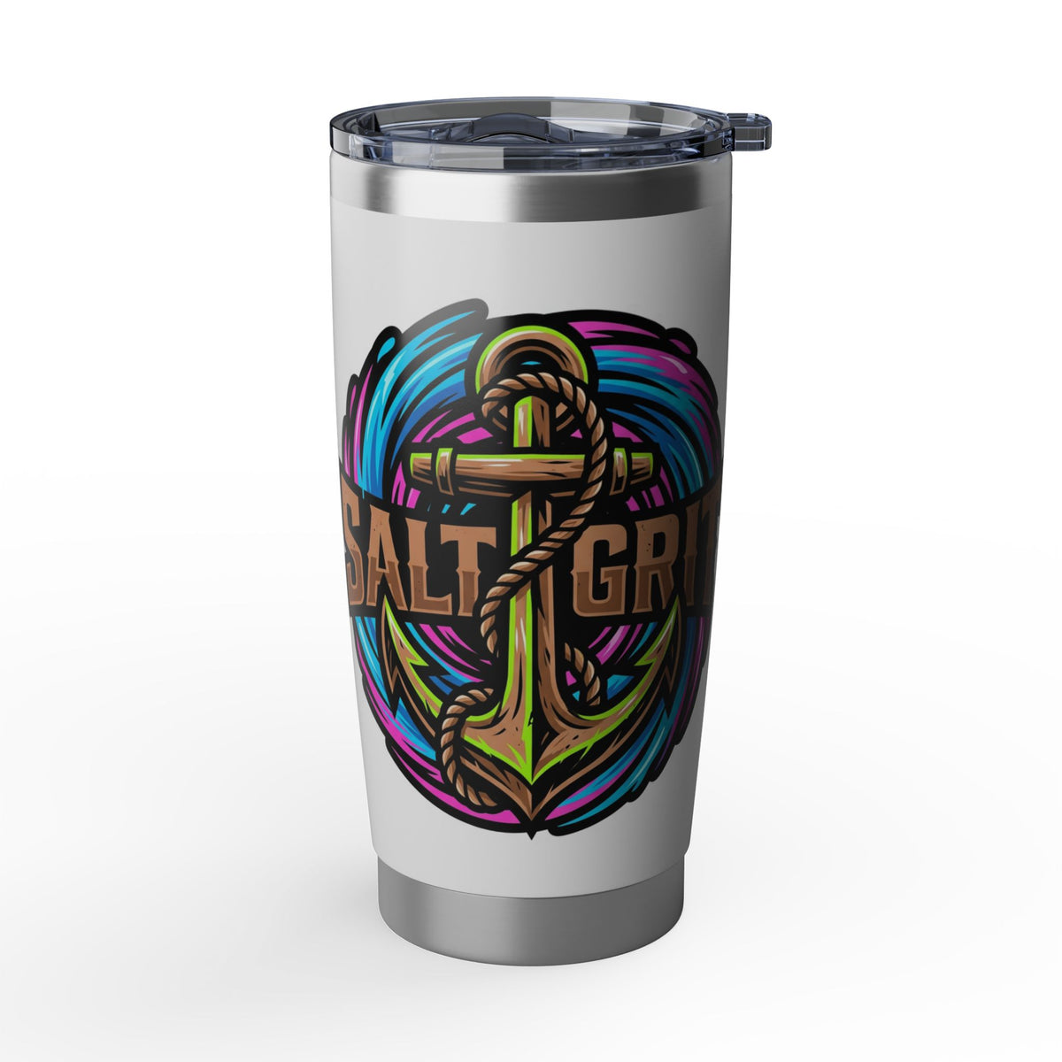 Vagabond 20oz Tumbler — Colorful Nomad Travel Mug with 'Savage Spirit' Graphic