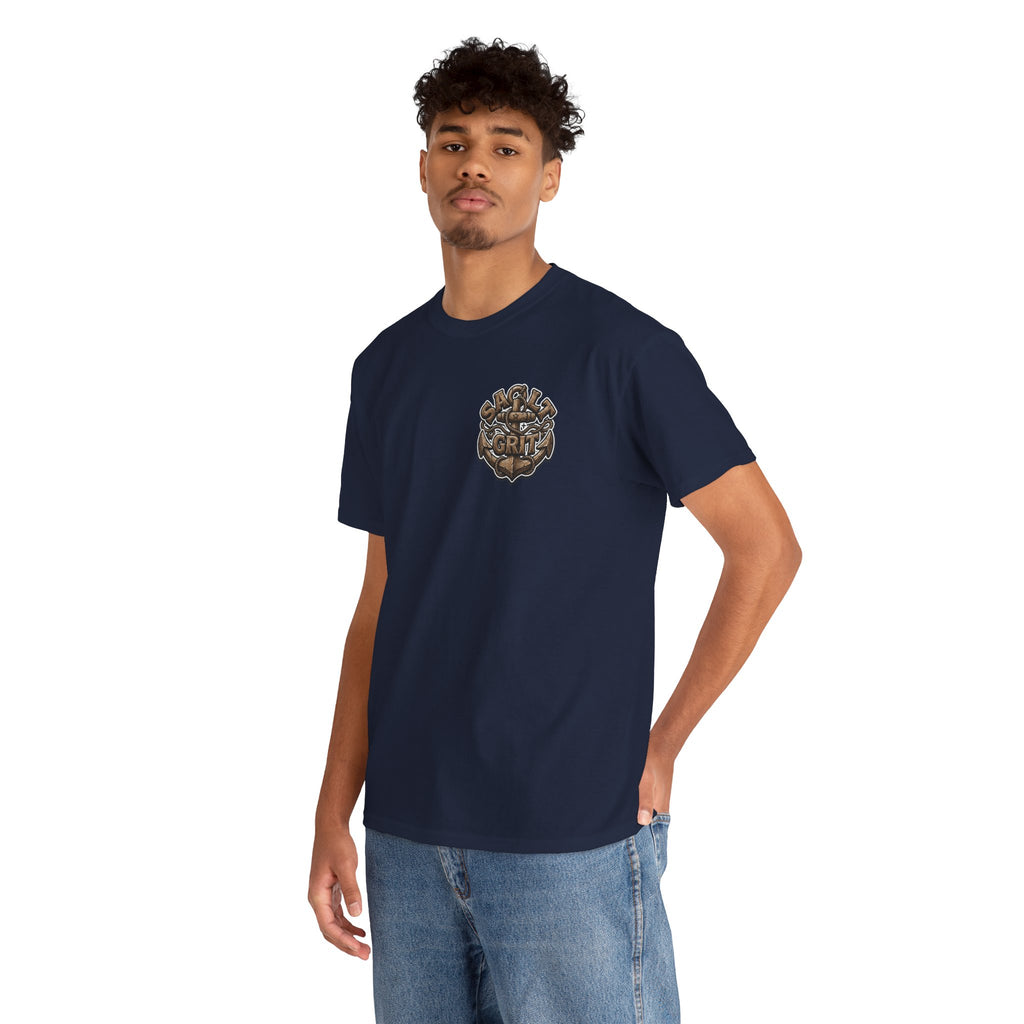 Fish Crest T‑Shirt — Vintage Nautical Trout Emblem Tee