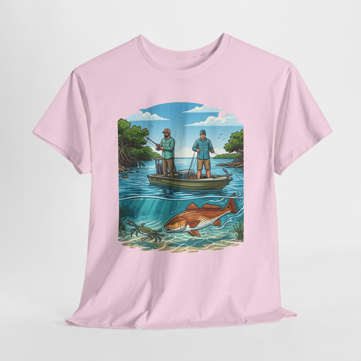 Fishing Tee — "Tracking the Tide, Living the Past" Graphic Shirt