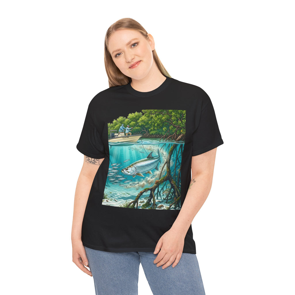 Fishing T-Shirt — "Back-Bay Rebel" Mangrove Born Graphic Tee