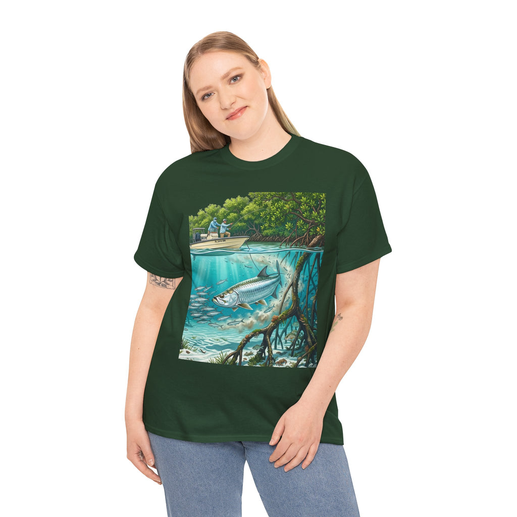 Fishing T-Shirt — "Back-Bay Rebel" Mangrove Born Graphic Tee