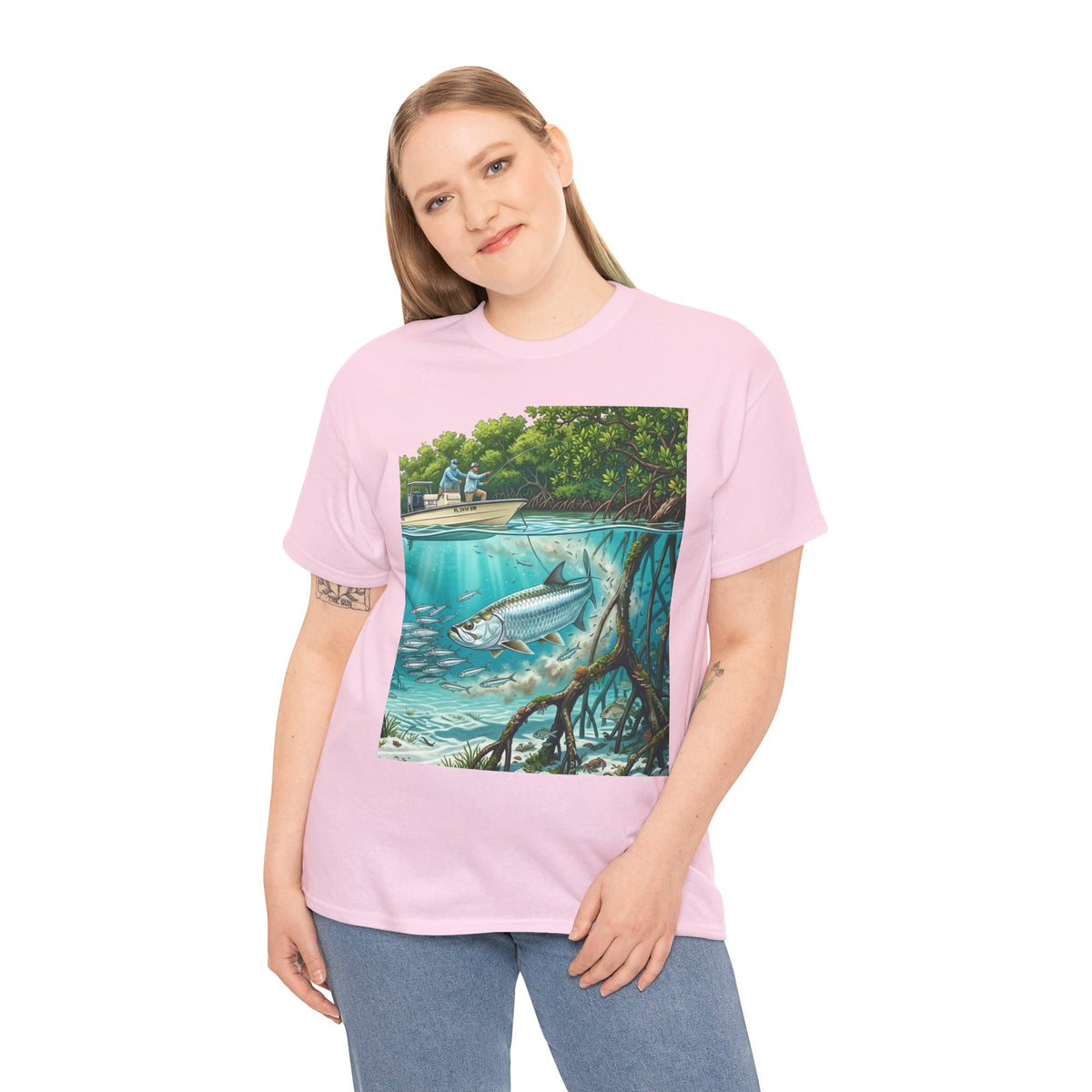 Fishing T-Shirt — "Back-Bay Rebel" Mangrove Born Graphic Tee