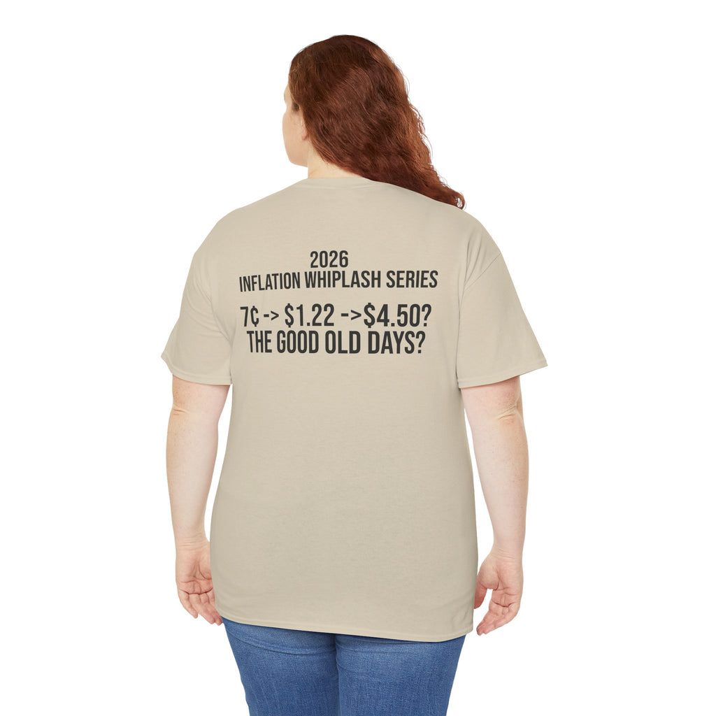Gas Pump Tee — Retro Fuel Graphic Shirt with “2026 Inflation Whiplash Series” Back Text