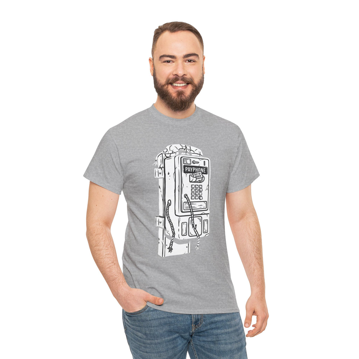 Retro Payphone T‑Shirt — "Back in the Day We Were Free Not Tracked" Vintage Camera Tee