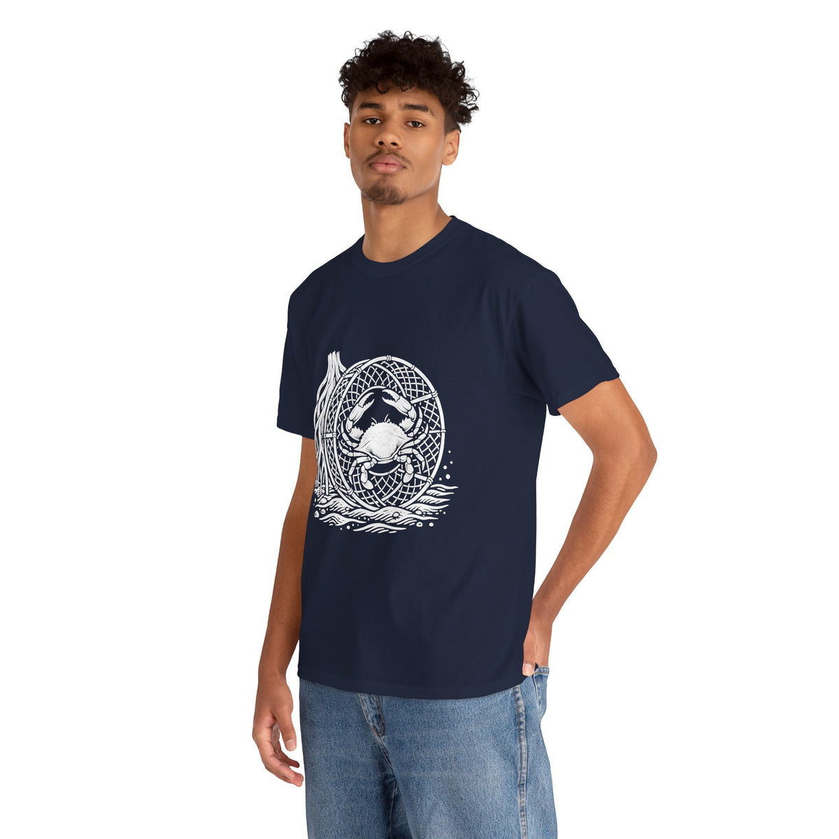 Crab Crew Graphic Tee — "Hauling Rebels Blue Crab Crew" Cotton T-Shirt