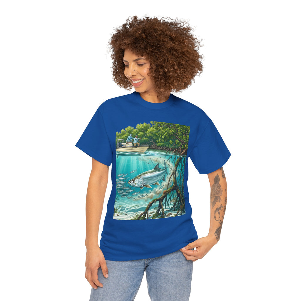 Fishing T-Shirt — "Back-Bay Rebel" Mangrove Born Graphic Tee
