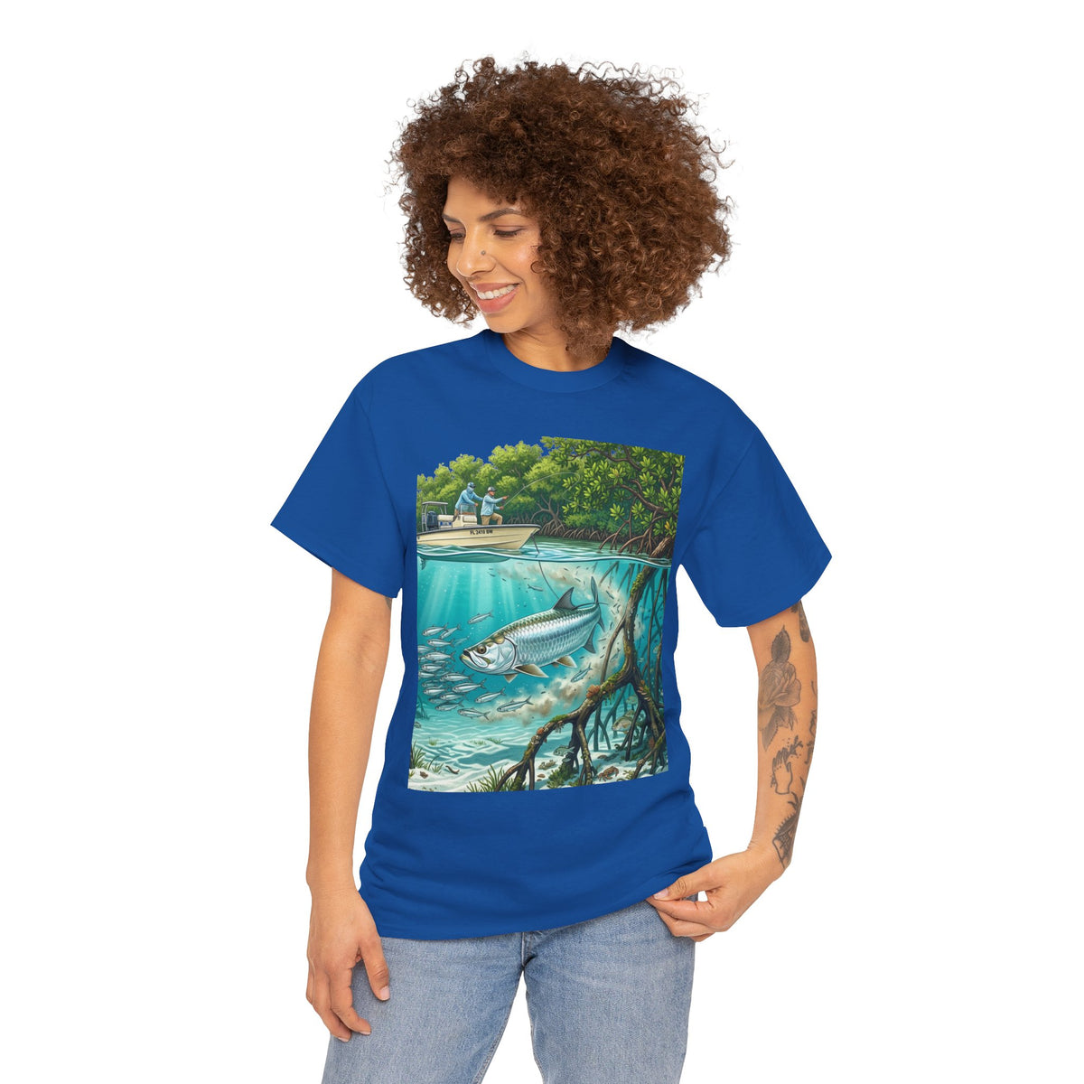 Fishing T-Shirt — "Back-Bay Rebel" Mangrove Born Graphic Tee