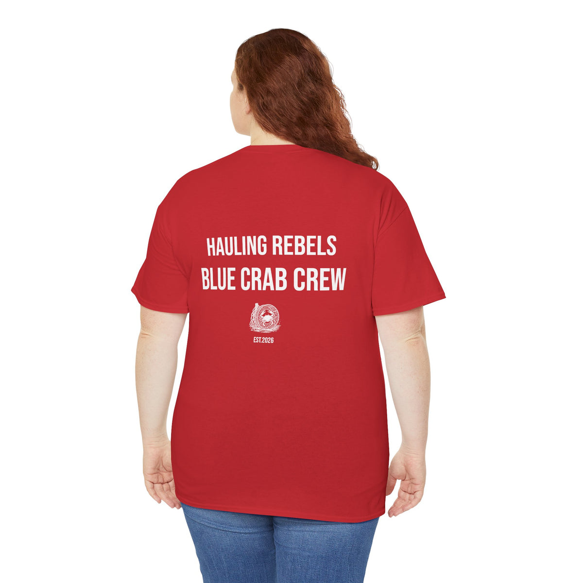 Crab Crew Graphic Tee — "Hauling Rebels Blue Crab Crew" Cotton T-Shirt