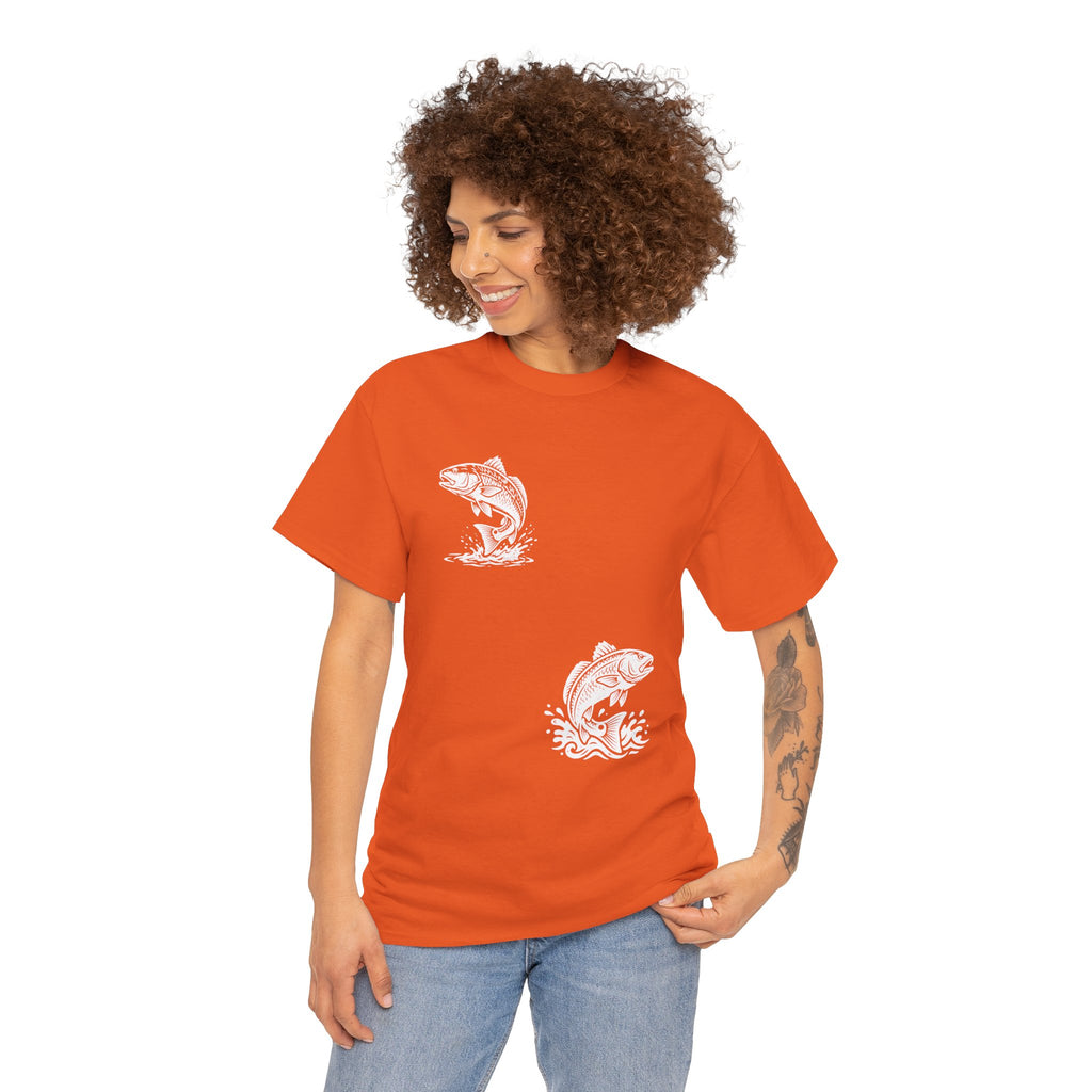 Go Track a Redfish Tee — Fishing Graphic T-Shirt with 'The Apps Are Tracking You' Slogan