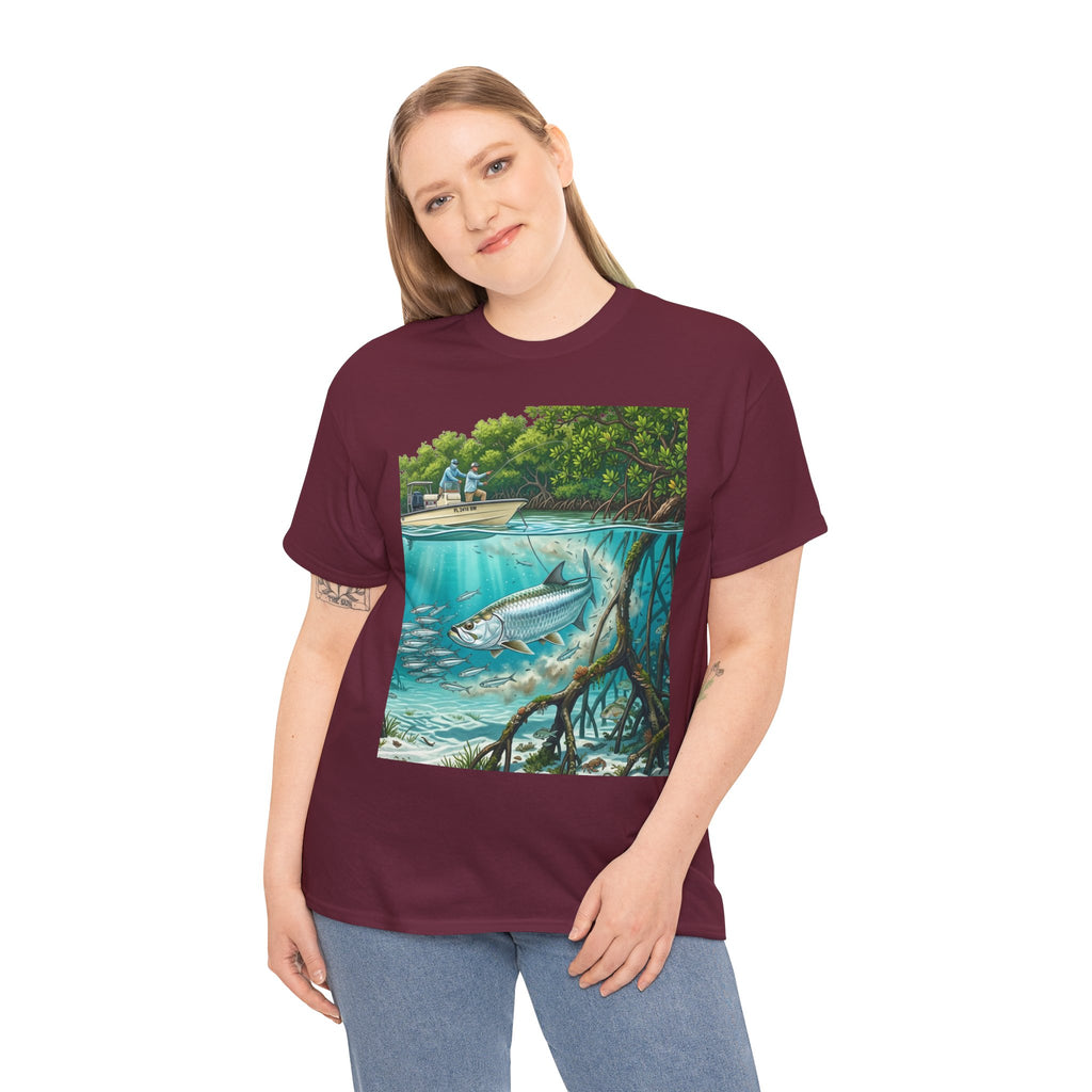 Fishing T-Shirt — "Back-Bay Rebel" Mangrove Born Graphic Tee