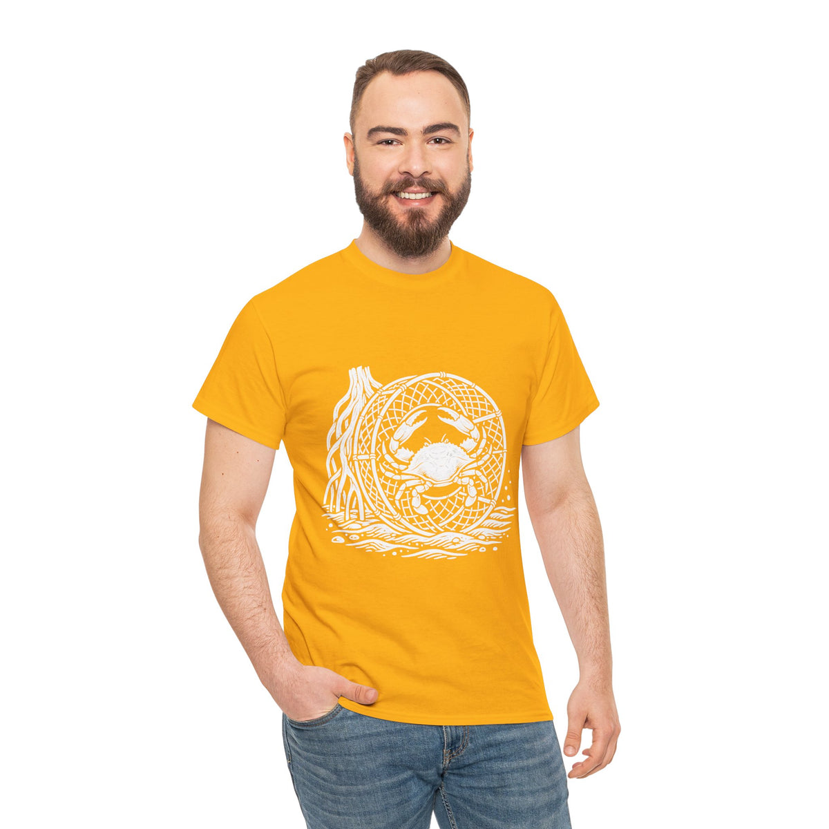 Crab Crew Graphic Tee — "Hauling Rebels Blue Crab Crew" Cotton T-Shirt