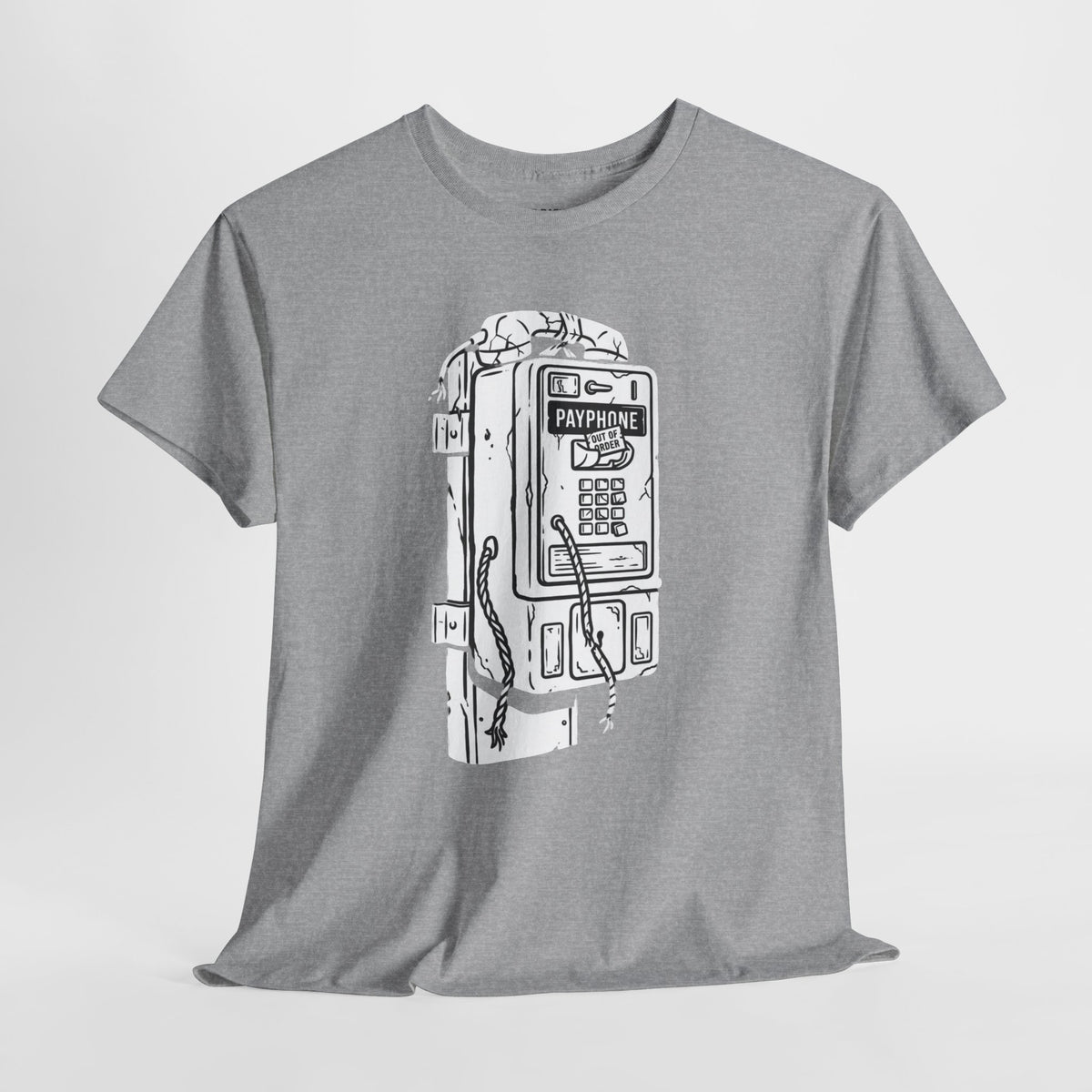 Retro Payphone T‑Shirt — "Back in the Day We Were Free Not Tracked" Vintage Camera Tee