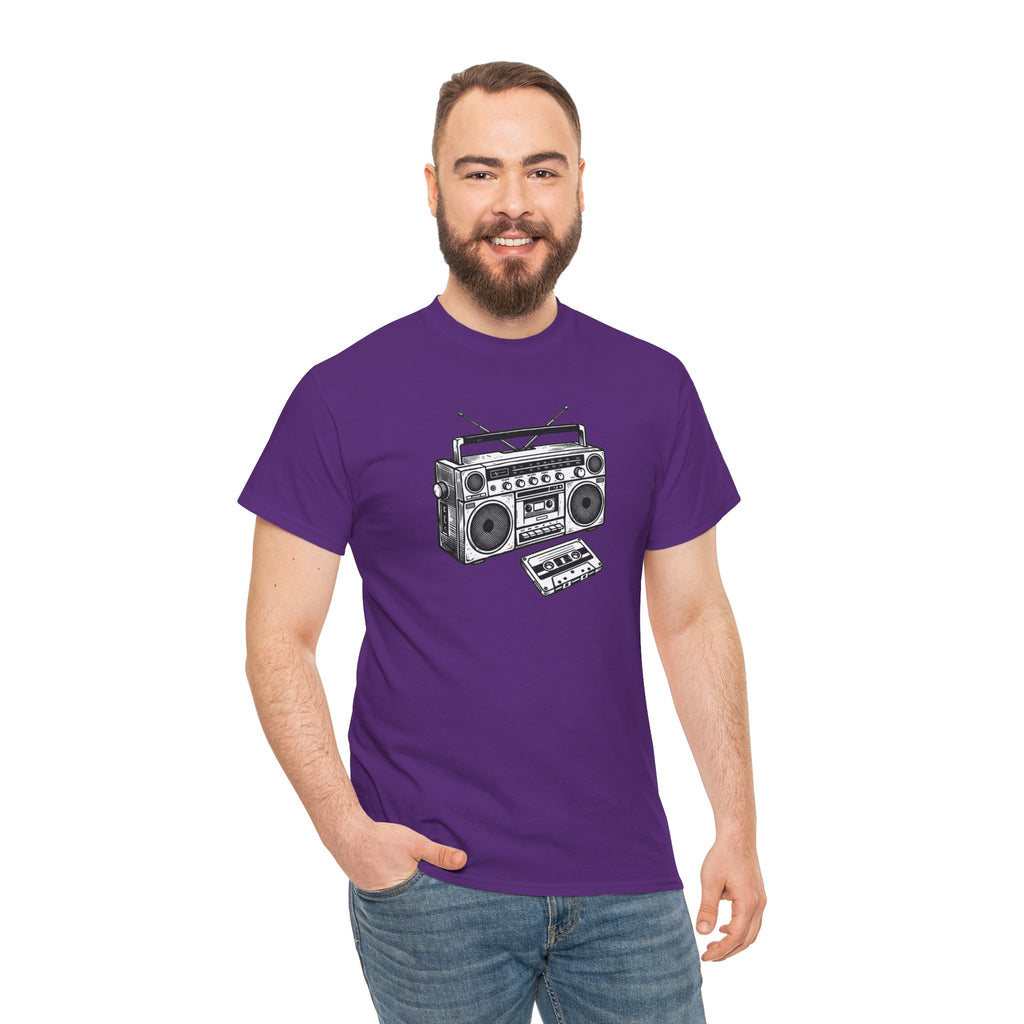 Vintage Boombox T-Shirt – Retro Cassette Player Graphic Tee