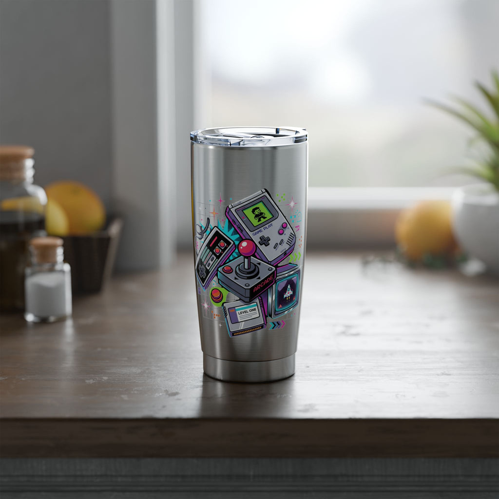 Retro Gaming 20oz Tumbler — Vagabond Arcade Stainless Travel Cup
