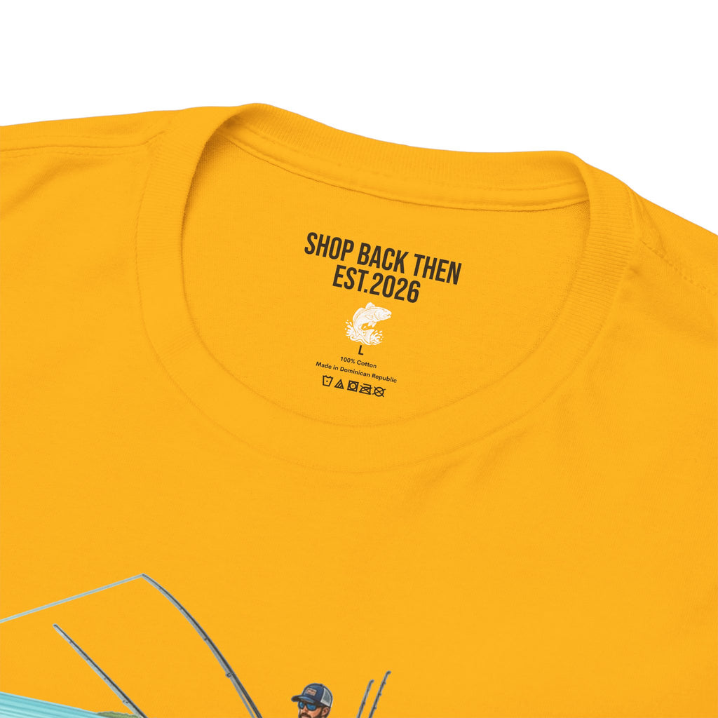Fishing Boat Scene T‑Shirt — Vintage Underwater Trout Illustration