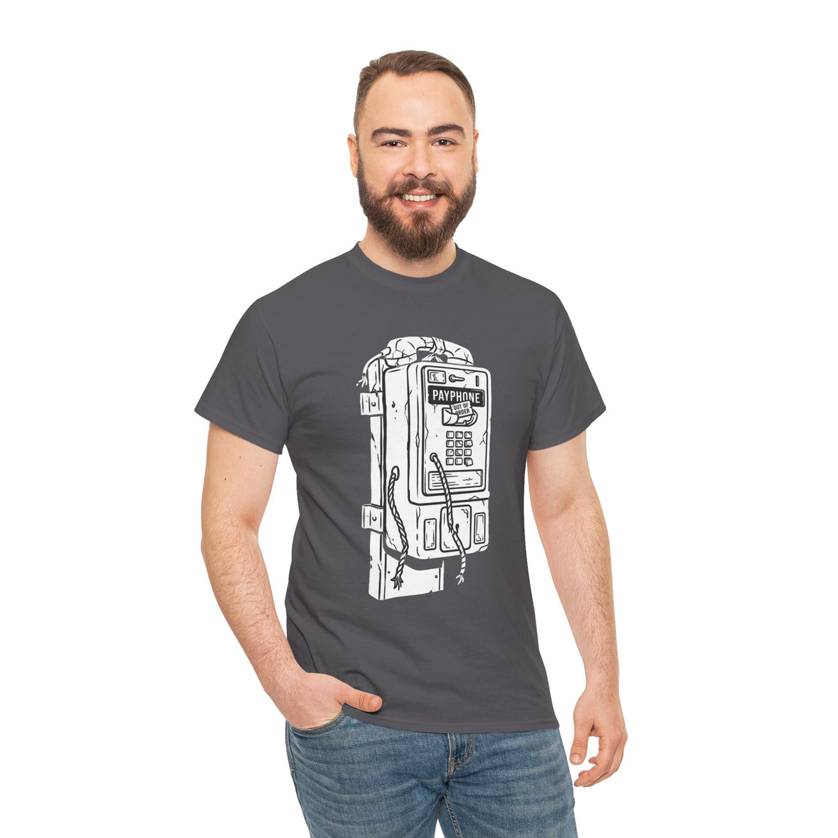 Retro Payphone T‑Shirt — "Back in the Day We Were Free Not Tracked" Vintage Camera Tee