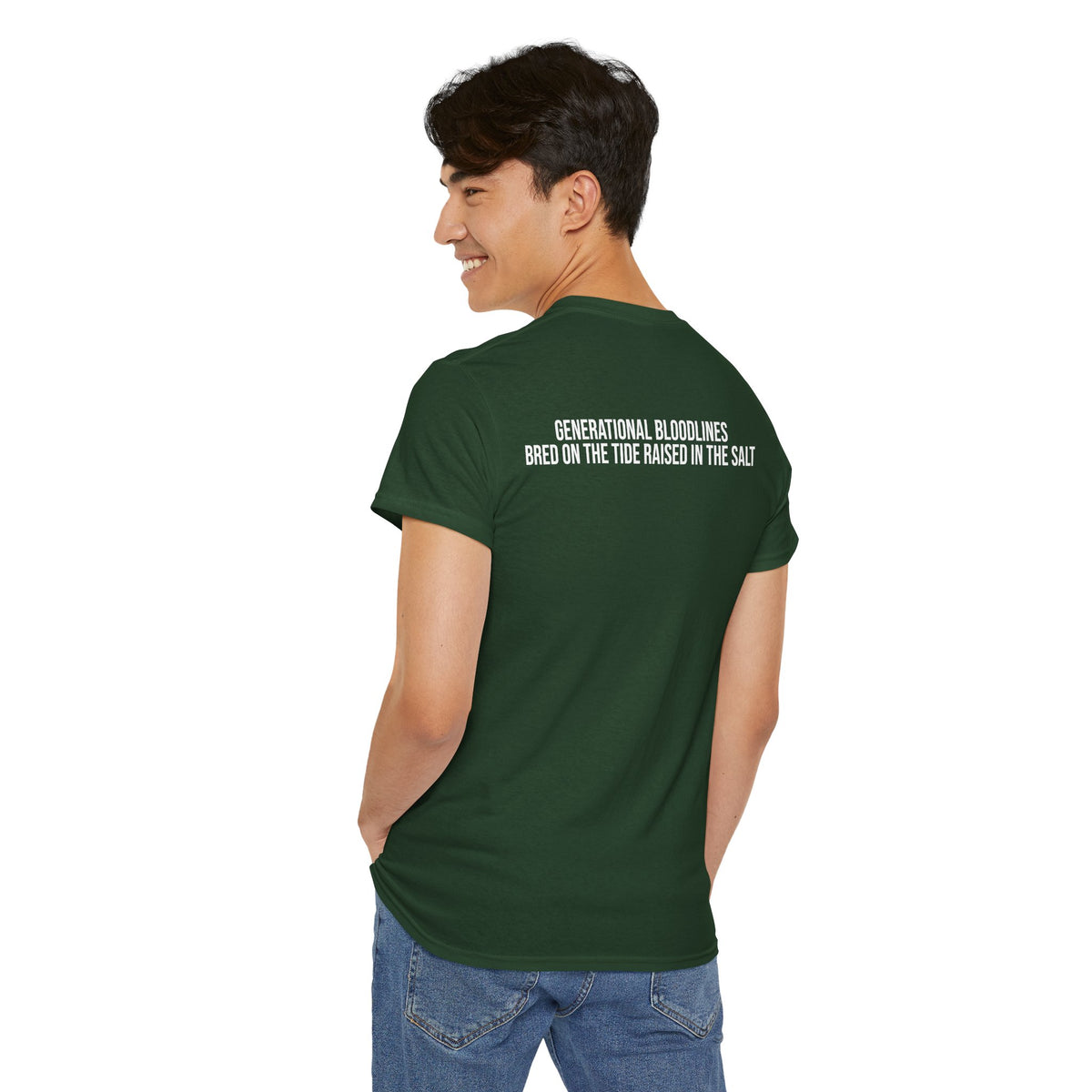 Fishing Family Tee — 'Generational Bloodlines, Bred on the Tide, Raised in the Salt' Graphic
